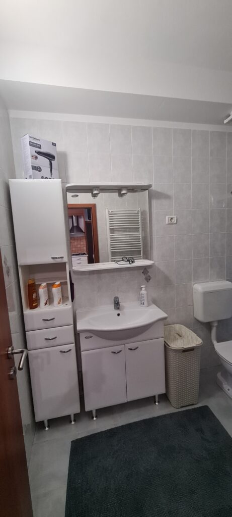 Moderna in čista kopalnica s tuš kabino v apartmaju Strunjan